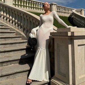 MAXI WHITE LACE JOSEPHINE DRESS